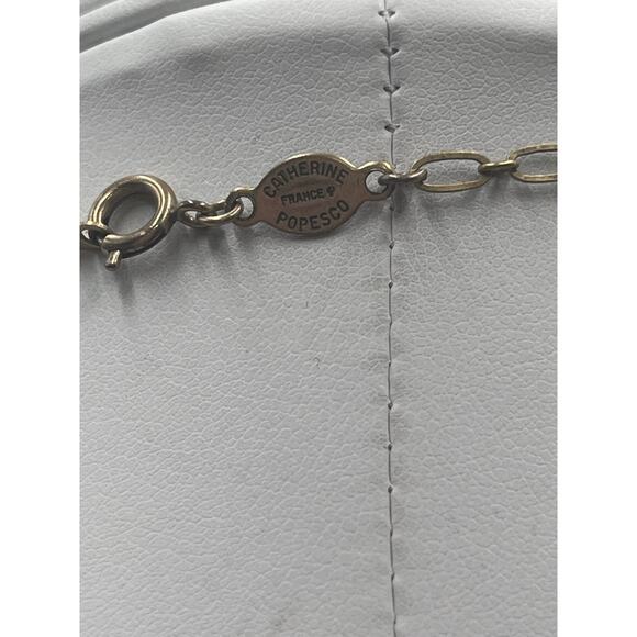 Catherine Popesco Gold Plated Light Amber Color Crystal Necklace Earring Set - Picture 9 of 13